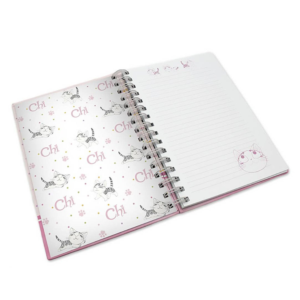 Chi's Sweet Home Purrty in Pink Spiral Hardcover Notebook