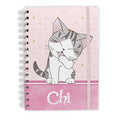 Chi's Sweet Home Purrty in Pink Spiral Hardcover Notebook