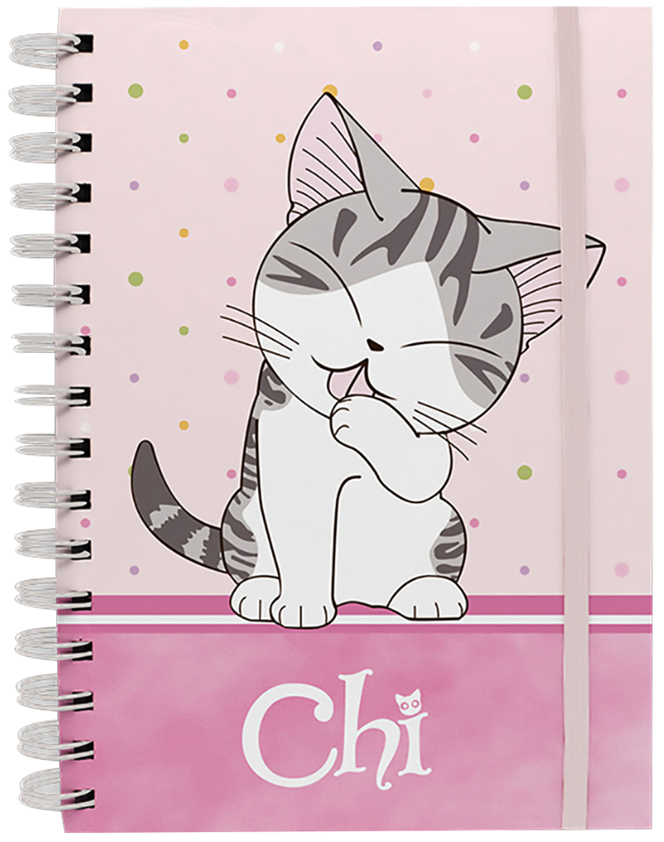 Chi's Sweet Home Purrty in Pink Spiral Hardcover Notebook