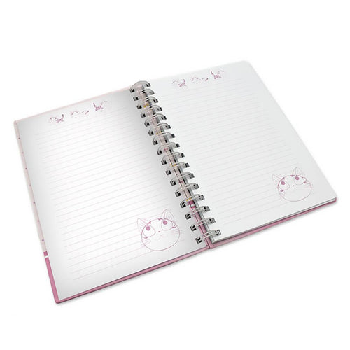 Chi's Sweet Home Purrty in Pink Spiral Hardcover Notebook