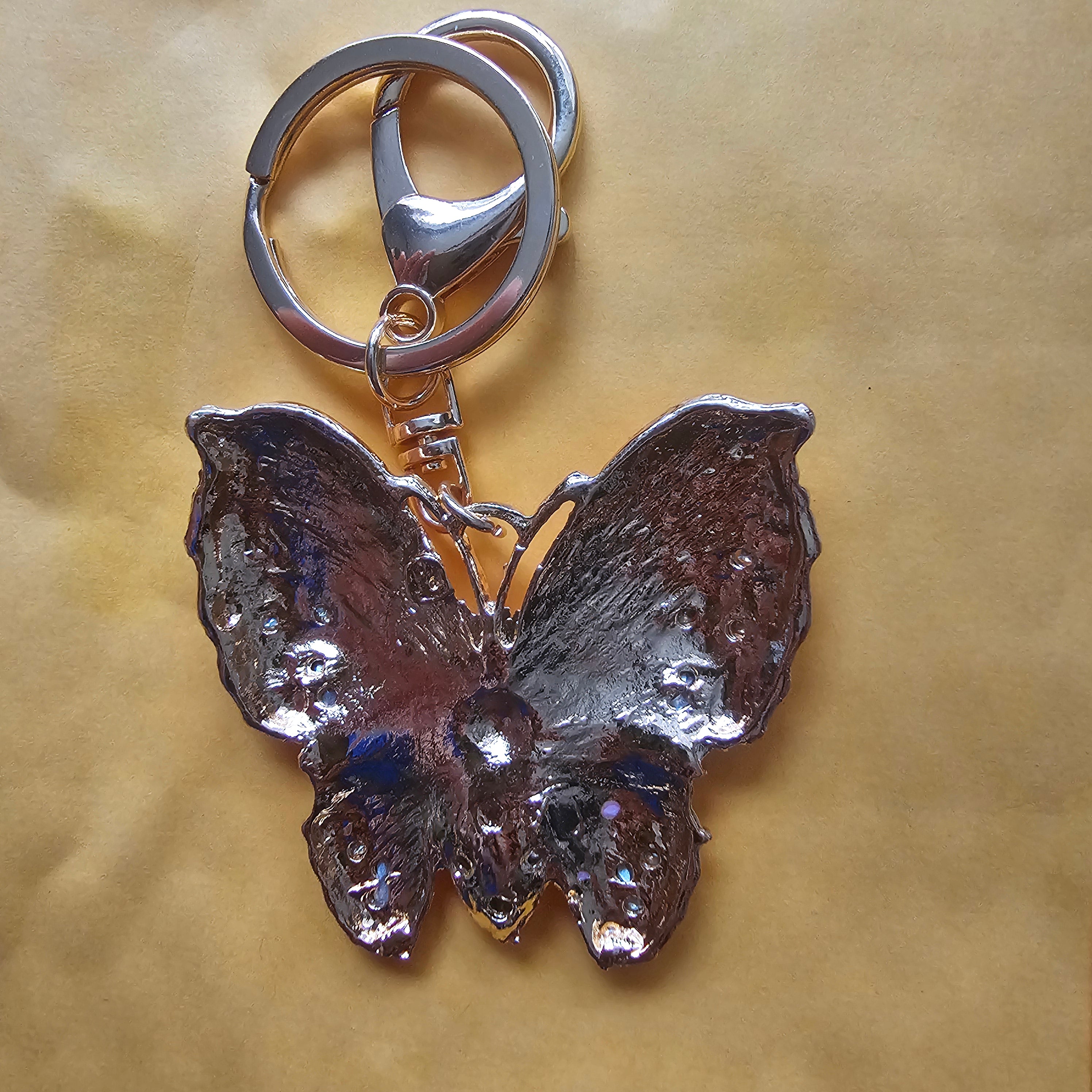 Butterfly Keychain | Crystal Butterfly Bag Charm | Elegant Butterfly Keyring | Purse & Backpack Accessory | Gift for Her