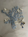 Handmade light blue rosary