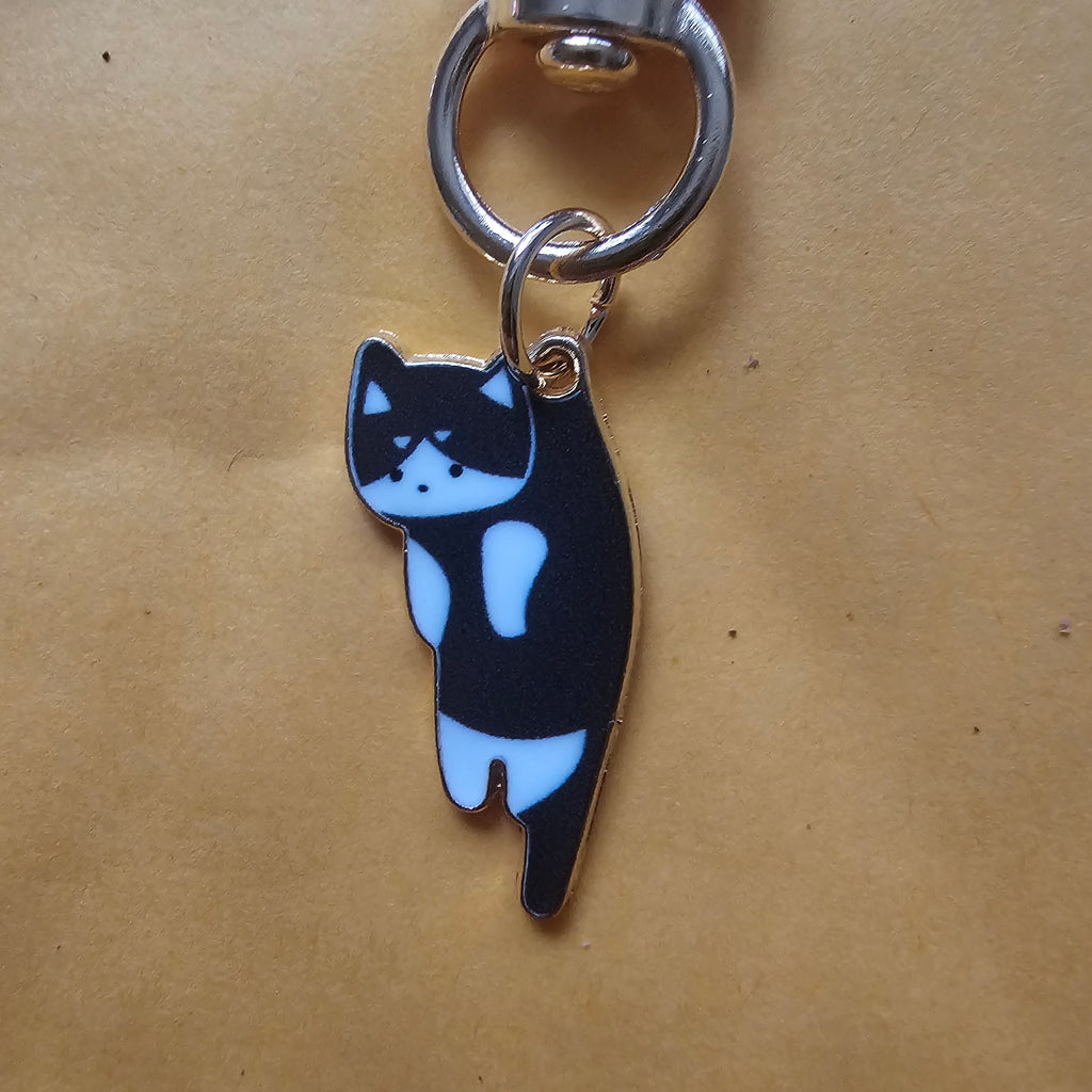 Cute Cat Keychain | Enamel Kitty Charm | Kawaii Cat Keyring | Purse & Backpack Accessory | Cat Lover Gift