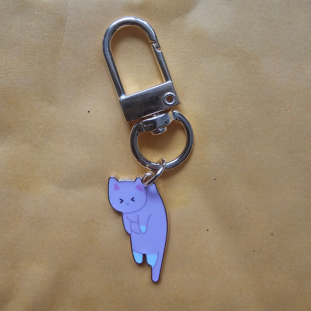 Cute Cat Keychain | Enamel Kitty Charm | Kawaii Cat Keyring | Purse & Backpack Accessory | Cat Lover Gift