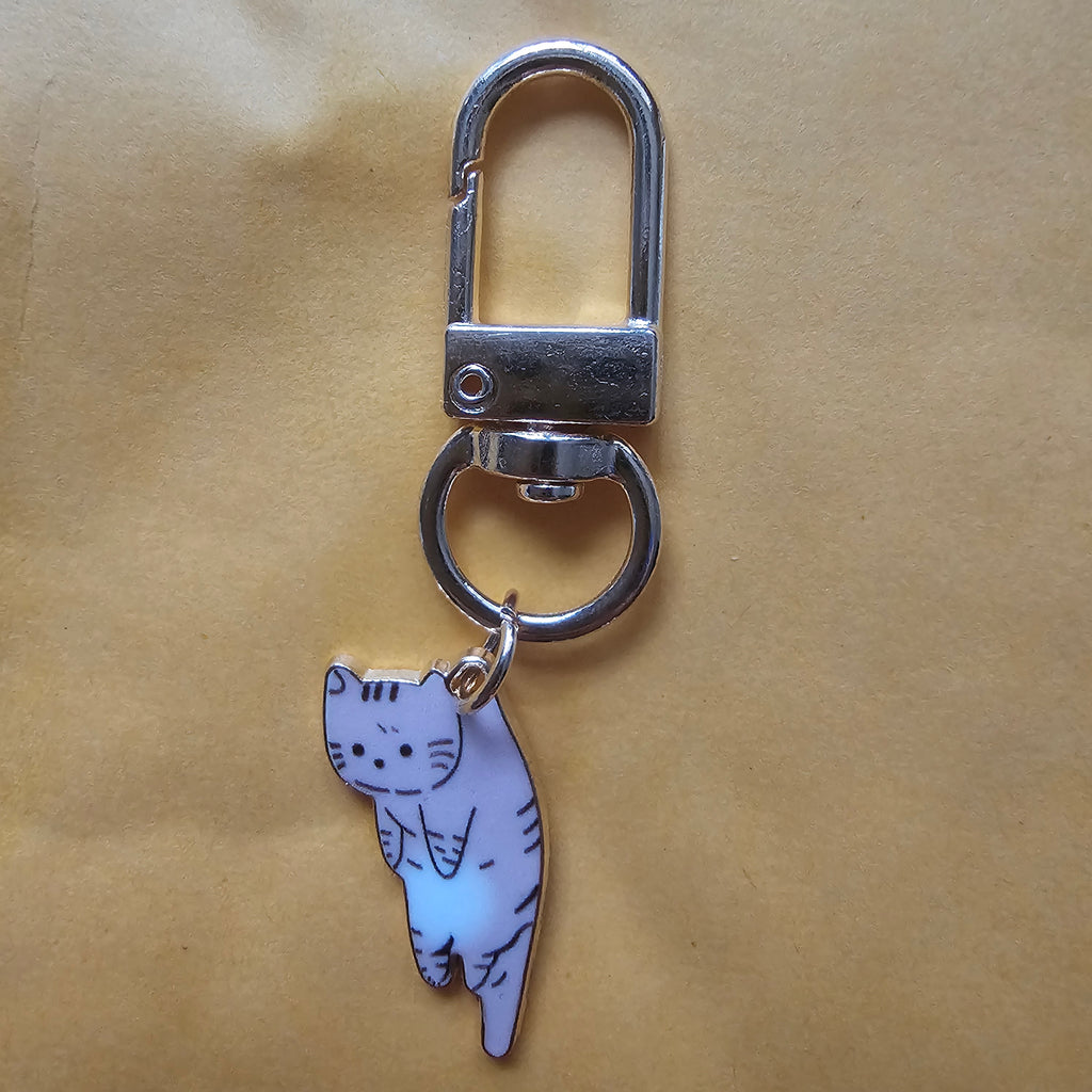 Cute Cat Keychain | Enamel Kitty Charm | Kawaii Cat Keyring | Purse & Backpack Accessory | Cat Lover Gift