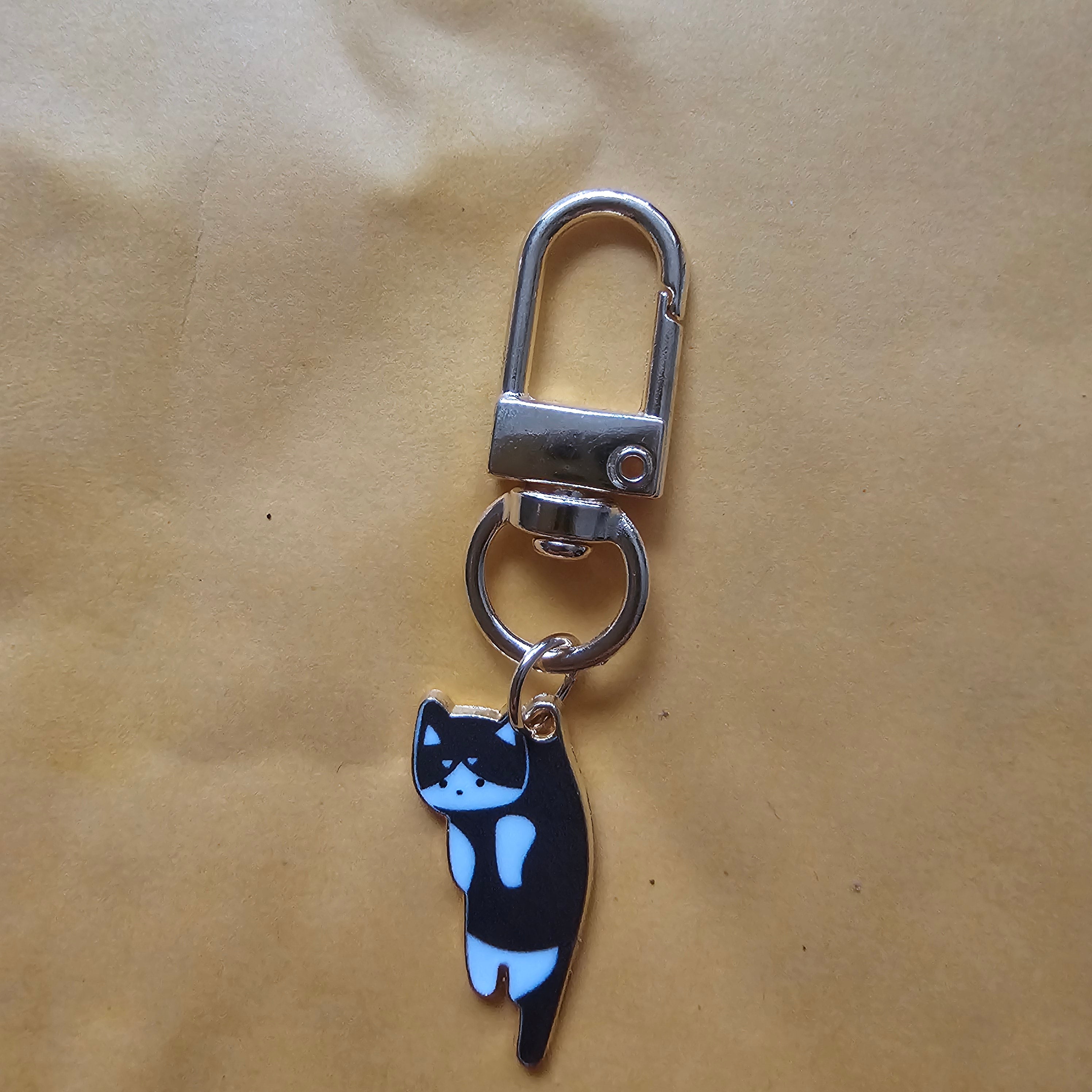 Cute Cat Keychain | Enamel Kitty Charm | Kawaii Cat Keyring | Purse & Backpack Accessory | Cat Lover Gift