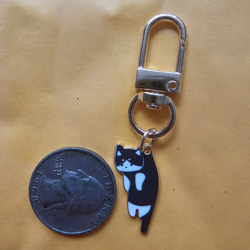 Cute Cat Keychain | Enamel Kitty Charm | Kawaii Cat Keyring | Purse & Backpack Accessory | Cat Lover Gift