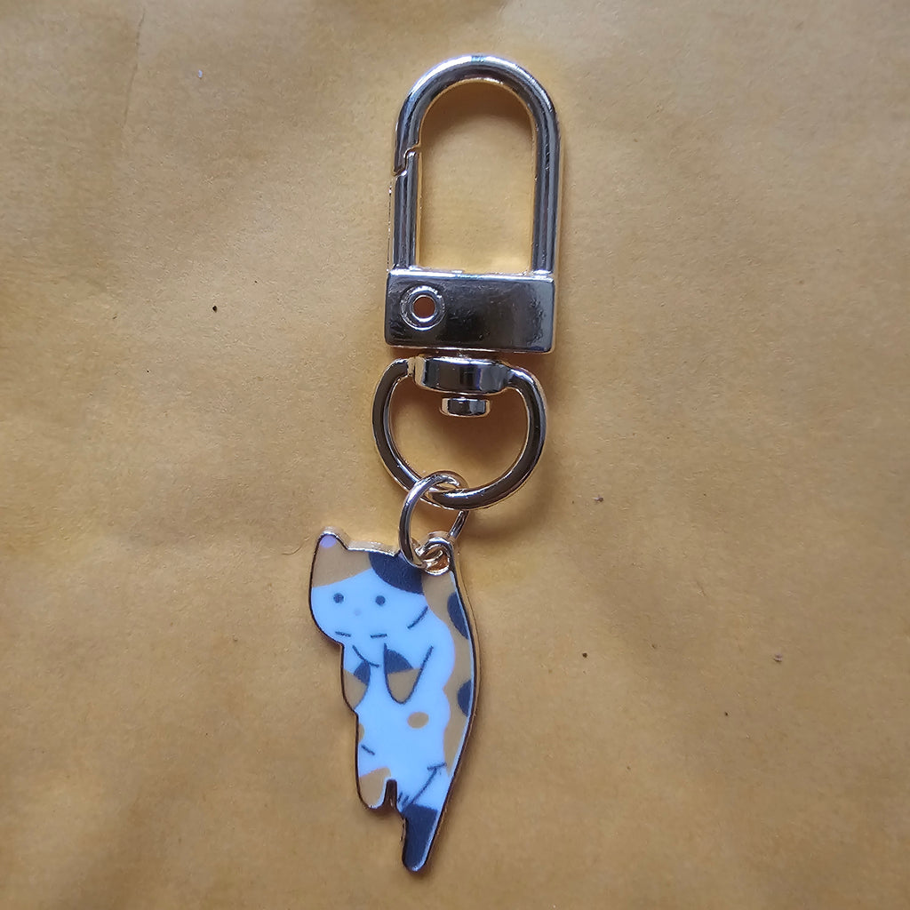 Cute Cat Keychain | Enamel Kitty Charm | Kawaii Cat Keyring | Purse & Backpack Accessory | Cat Lover Gift