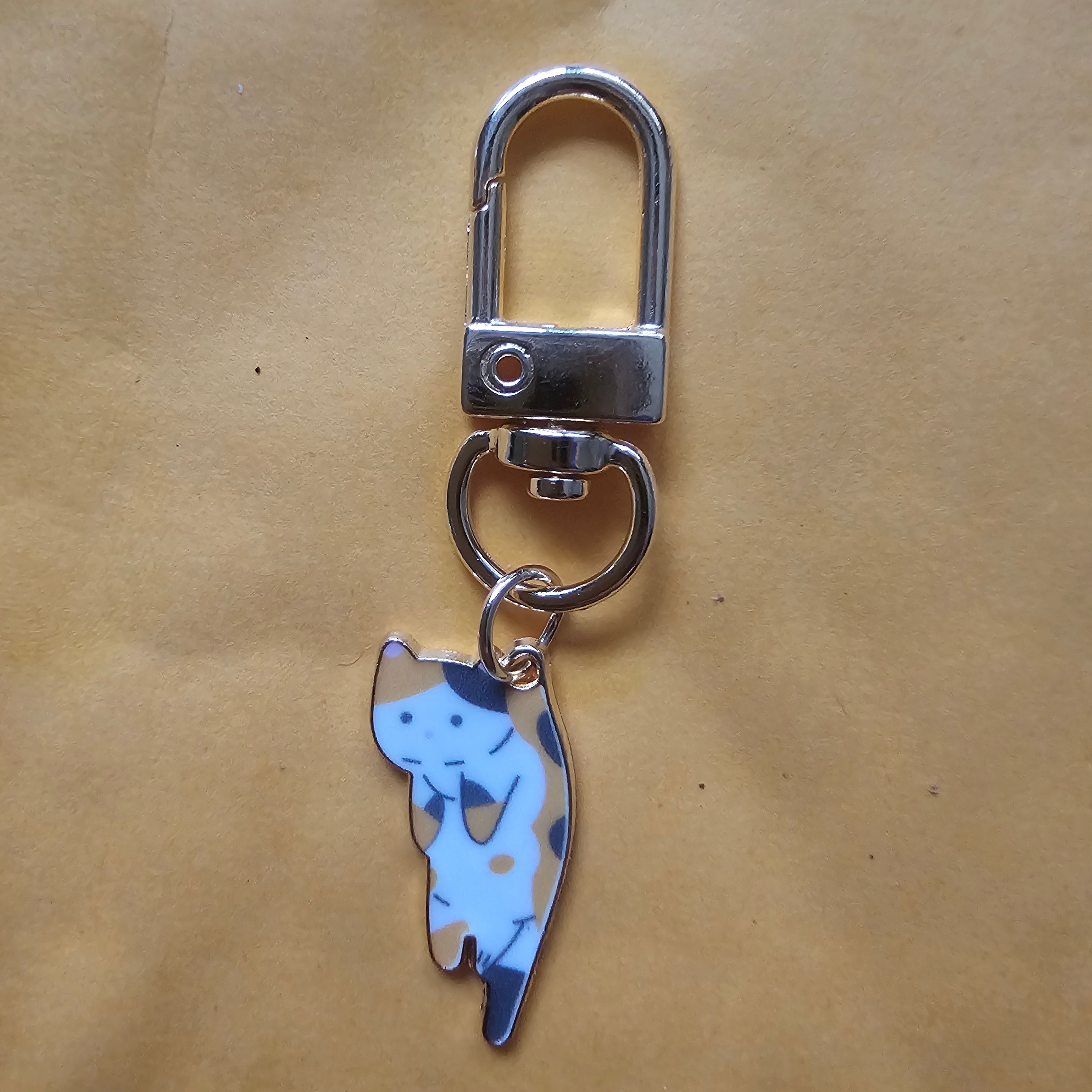 Cute Cat Keychain | Enamel Kitty Charm | Kawaii Cat Keyring | Purse & Backpack Accessory | Cat Lover Gift