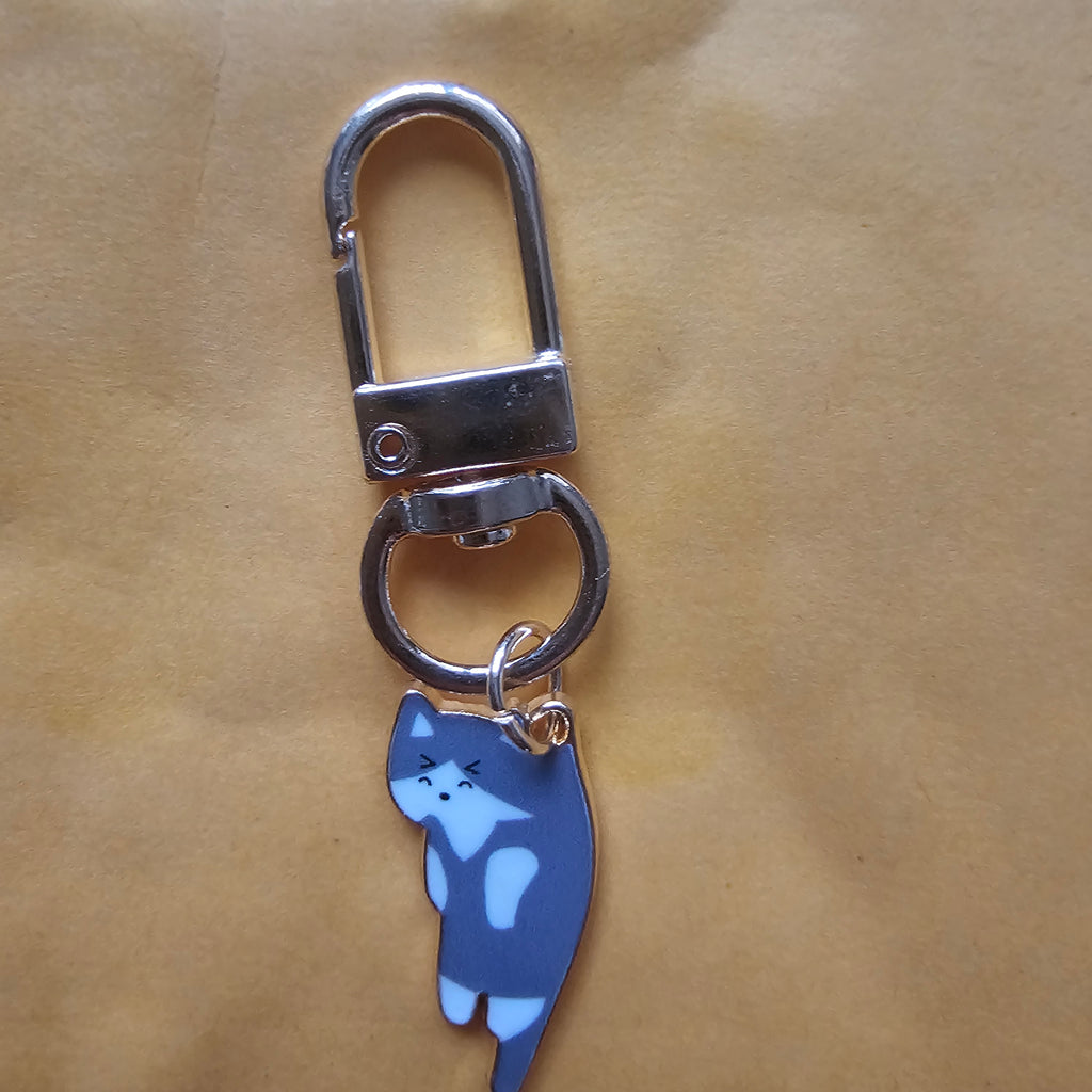 Cute Cat Keychain | Enamel Kitty Charm | Kawaii Cat Keyring | Purse & Backpack Accessory | Cat Lover Gift